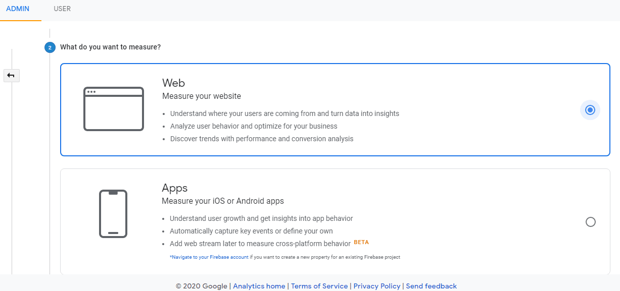 User explorer: Google analytics- Link your website/app